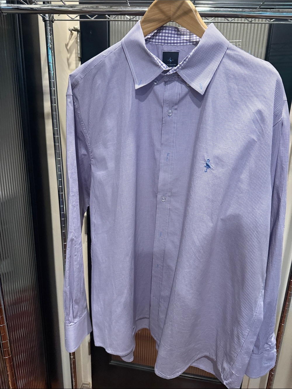 Tailorbird Men's Light Purple Micro-Check Dress Shirt XXL